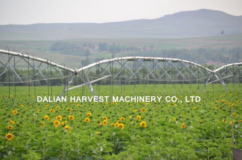 Center Pivot Irrigation System with Linear Farm Equipment Used for Grassland