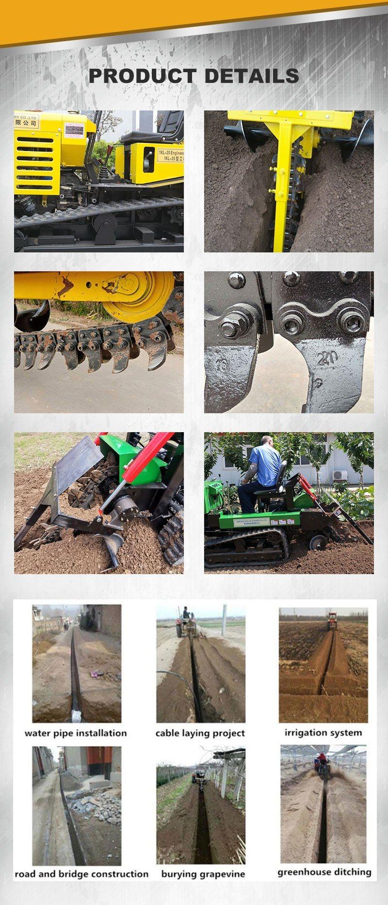 Good Quality Irrigation and Water Conservancy Special Small Pipe Ditching Machine Chain Micro Tractor Trencher for Engineering Construction and Agriculture