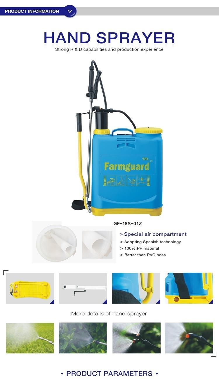 China Popular Environmental Knapsack Hand Sprayer for Agriculture Plastic Material Hand Operated Manual Agricultural Knapsack Sprayer