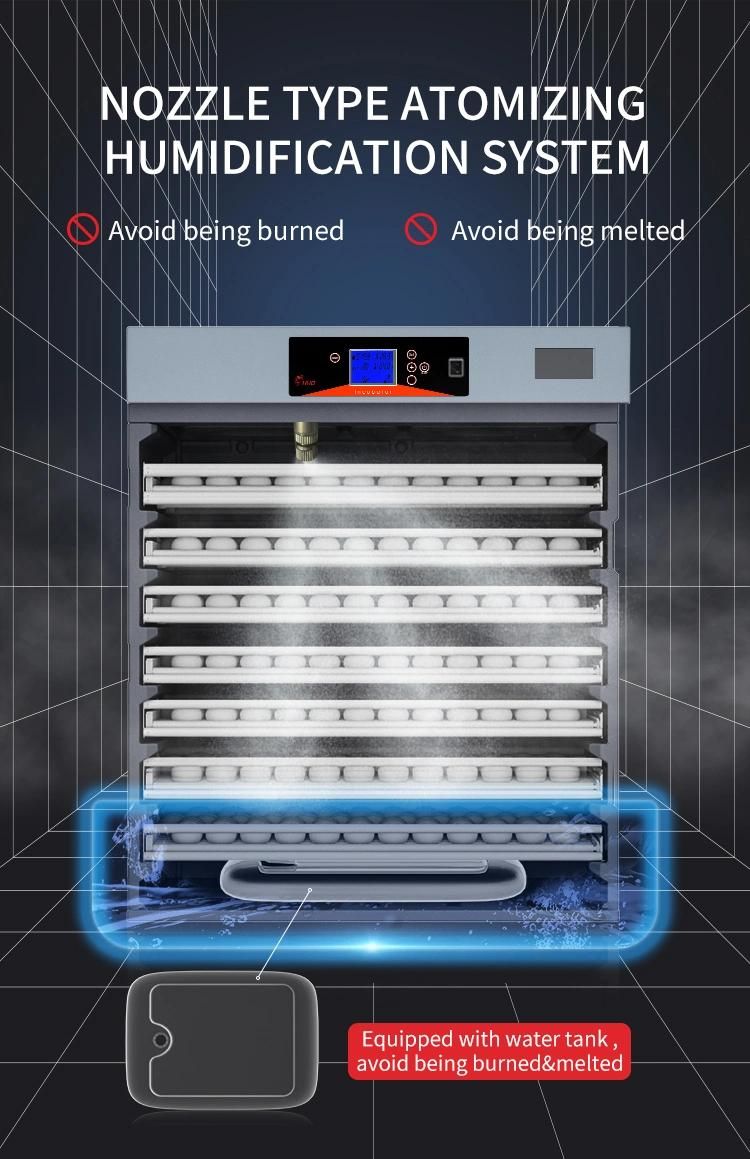 New 1000 Egg Hatcher Machine Water Heater Thermostat Roller Type Incubator with Chinese Red Color