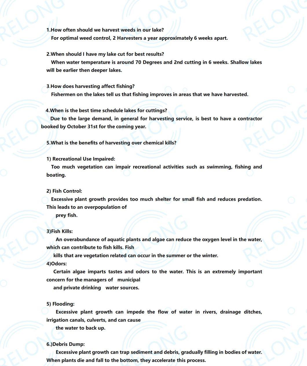 Shore Conveyor Fully Automatic/Labor Saving/Small Size/Clean/New Design/Aquatic Plant Removal Harvester