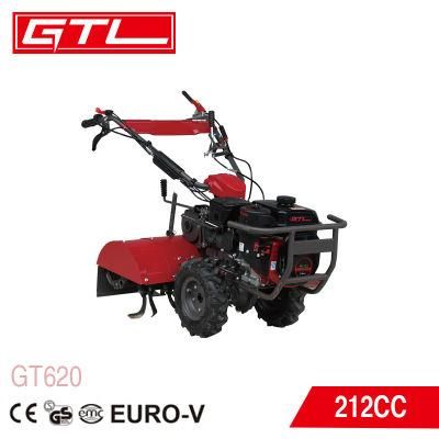 212cc Gasoline Cultivator Aluminium Alloy Gearbox Rotary Power Tiller with Euro V Engine (GT620)