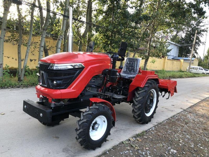 China Tractor Dropshipping No Price Difference Red Farm Tractors with Front End Loader and Rotary Tiller