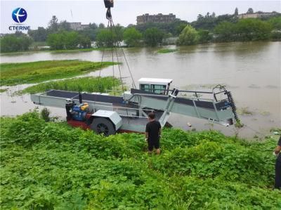 Customized Semi-Automatic Water Hyacinth Cutting Chinese Mowing Boat Manufacturing