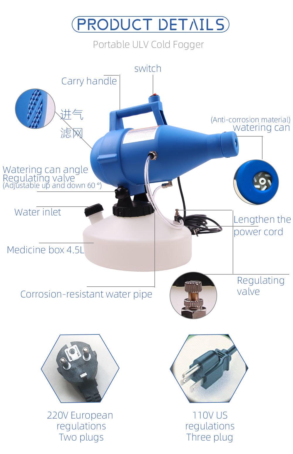 Swansoft Portable Handle Fogger Machine Sprayer Ulv Fogger for Disinfection