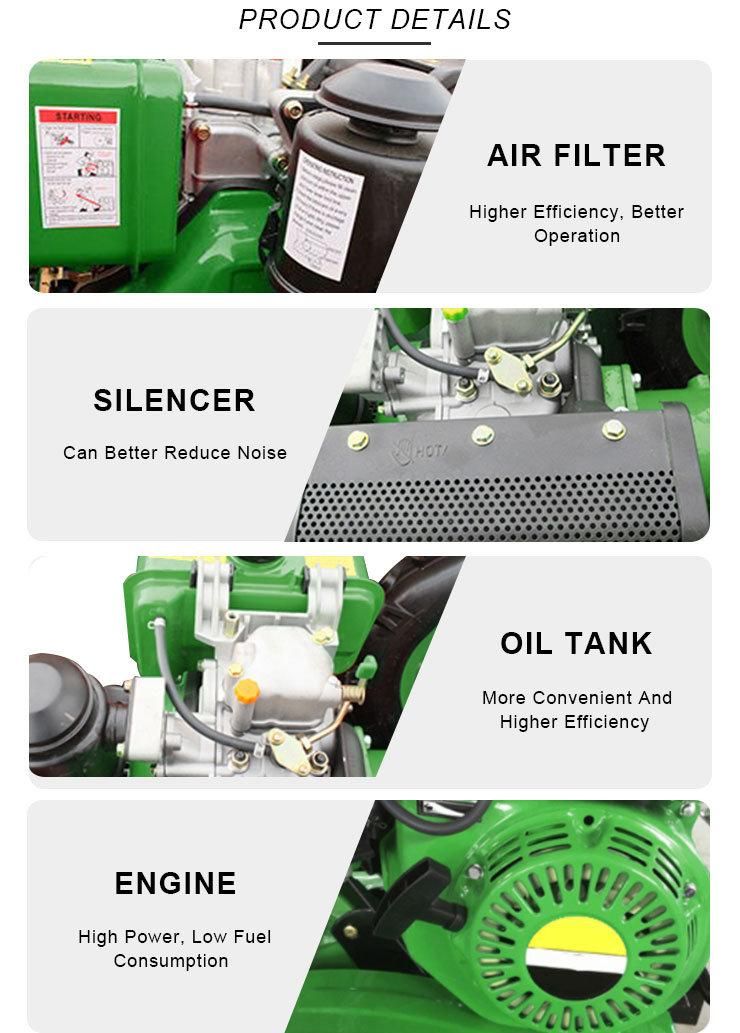 Singler Cylinder Mini 7/10/18 HP Diesel Power Rotary Tiller Cultivator Machine