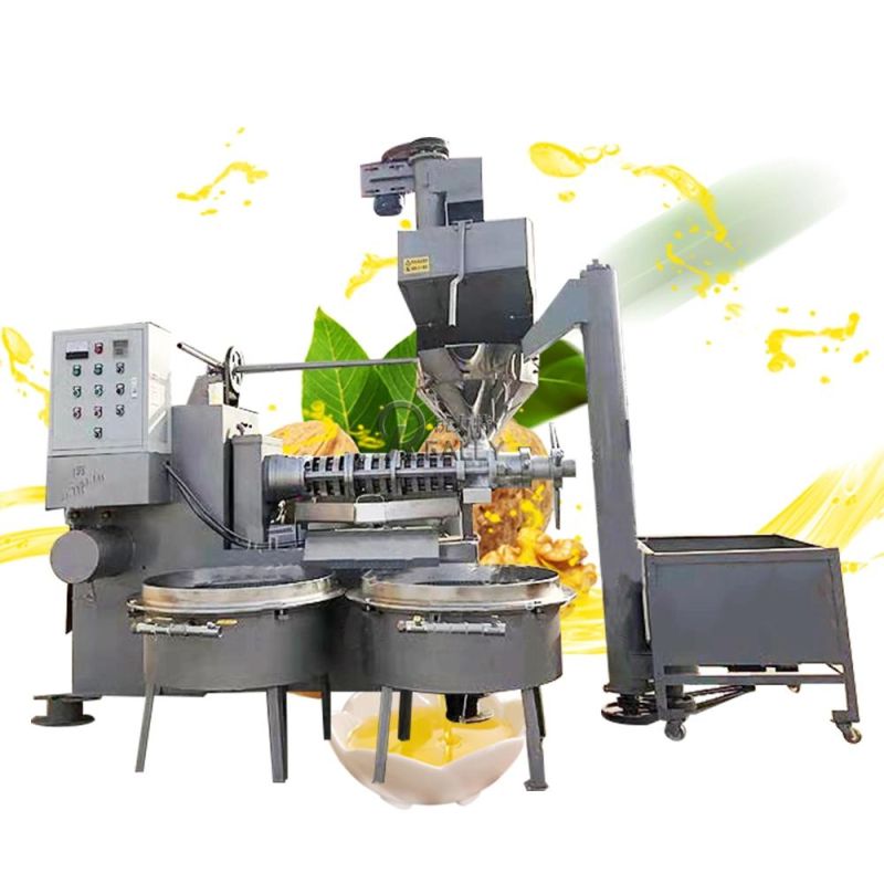 Screw Oil Press Machine Automatic Hydraulic Cold Oil Extractor Sunflower Seeds Coconut Sesame Peanut Palm Kernel Olive Oil Expeller Extraction Making Machine