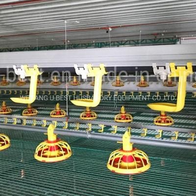 Broiler Floor Raising Poultry Farming Equipment with Pan Feeding Lines