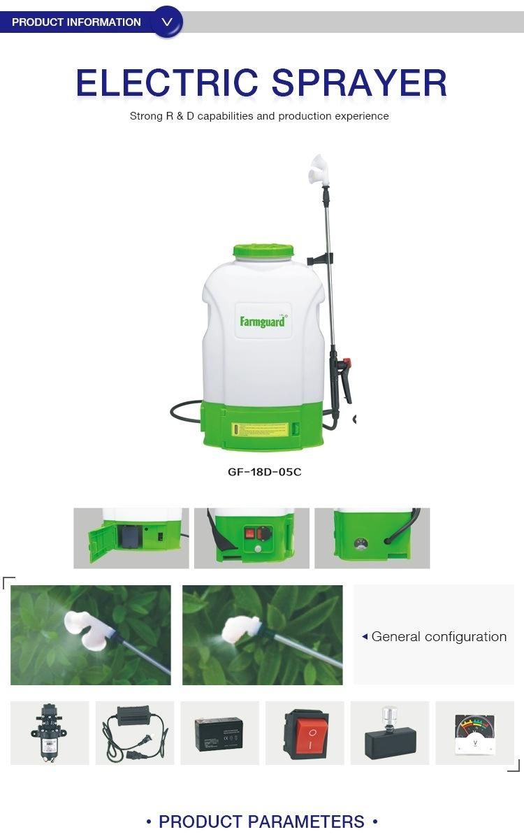 18L CE Approved Taizhou Guangfeng Farmguard 16L Chemical Battery Operated Backpack Sprayer