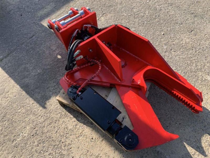 Excavator Mounted Rotationg Tree Shear Harvester