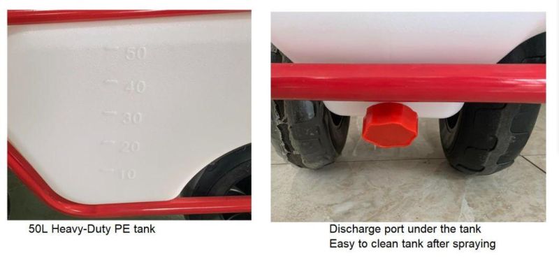 50L Trolley Type Battery Electric Sprayer with Wheels and Hose Reel