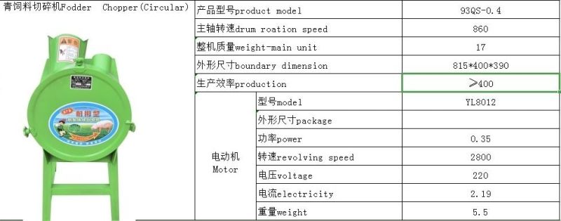 Round Home Processing Mini Feed Forage Hay Cutter Laos