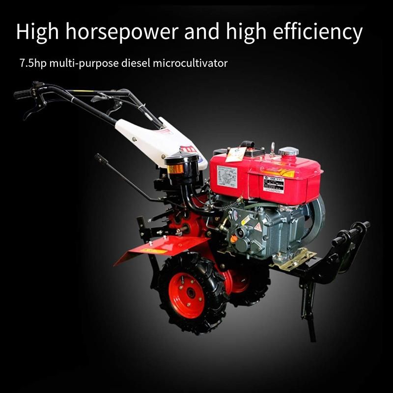 Micro Tiller, Small Ripper, Rotary Ridge Garden Easy Weeding Mini Hand Ditching Diesel Gasoline Engine Multi-Function
