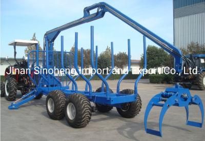 Top Qualtiy Forest Timber Crane with Log Trailer for Sale