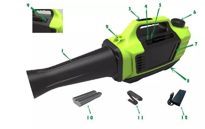 Portable Mist Blower Cordless Battery Virus Sterilization Electric Disinfectant Fogger Machine Sprayer