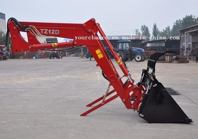 Ce Approved Tz12D 90-140HP Tractor Mounted Front End Loader with 2.2m Width 7 Grab Tines Grapple Bucket