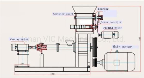 500-600kg/h floating fish feed pellet making machine