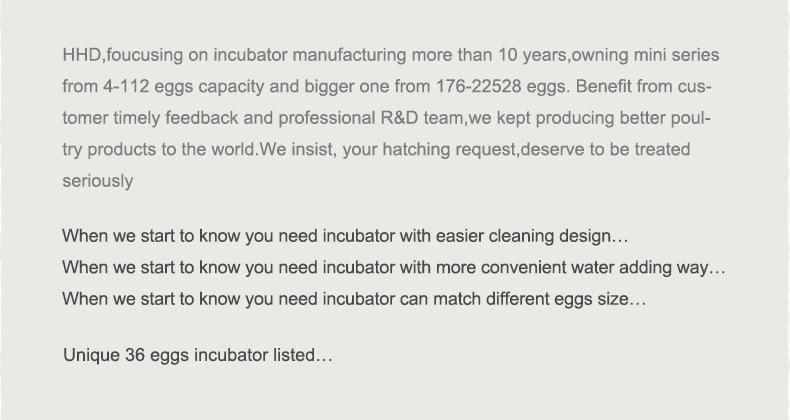 Hhd New Arraival Mini 36 Chicken Egg Incubator Ew-36