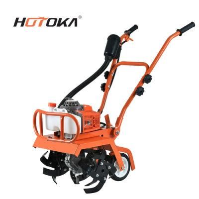 CE Approved 63cc Gasoline Engine Tiller 2-Stroke Mini Cultivator