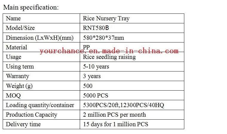 High Quality 100% New Material Agriculture Nursery Tray Rice Seed Sprouting Plug Tray for Sale