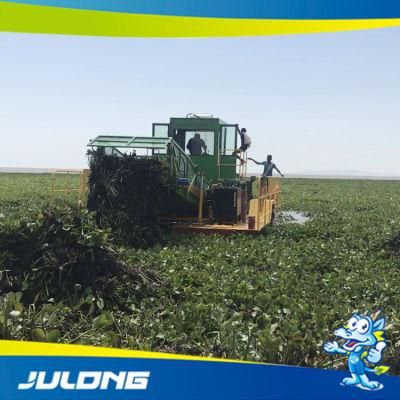 Cleaning Boat River Harvesting Machine Collecting Aquatic Weed Plant