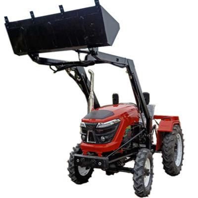 Red Mini Farm Tractor with Front End Loader Use in Garden/Field/Greenhouse