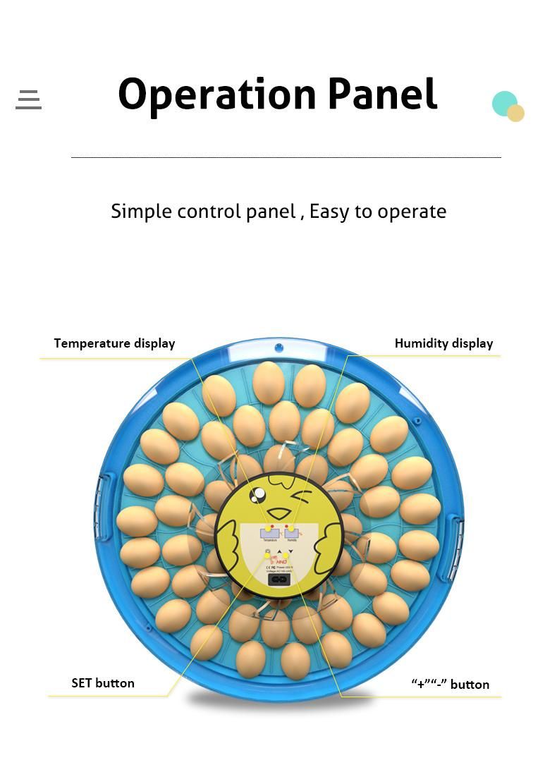 Hhd Smile S52 Reptile Chicken Incubator Egg Tray and Hatching Machine with Egg Candler