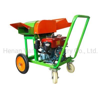 Mini Portable Diesel Engine Silage Chopper Chaff Cutter Agricultural Machinery